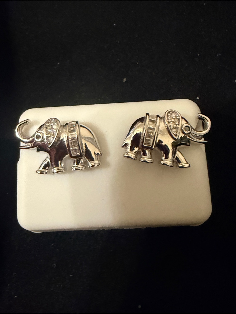 Sterling Silver Elephant Stud Earrings